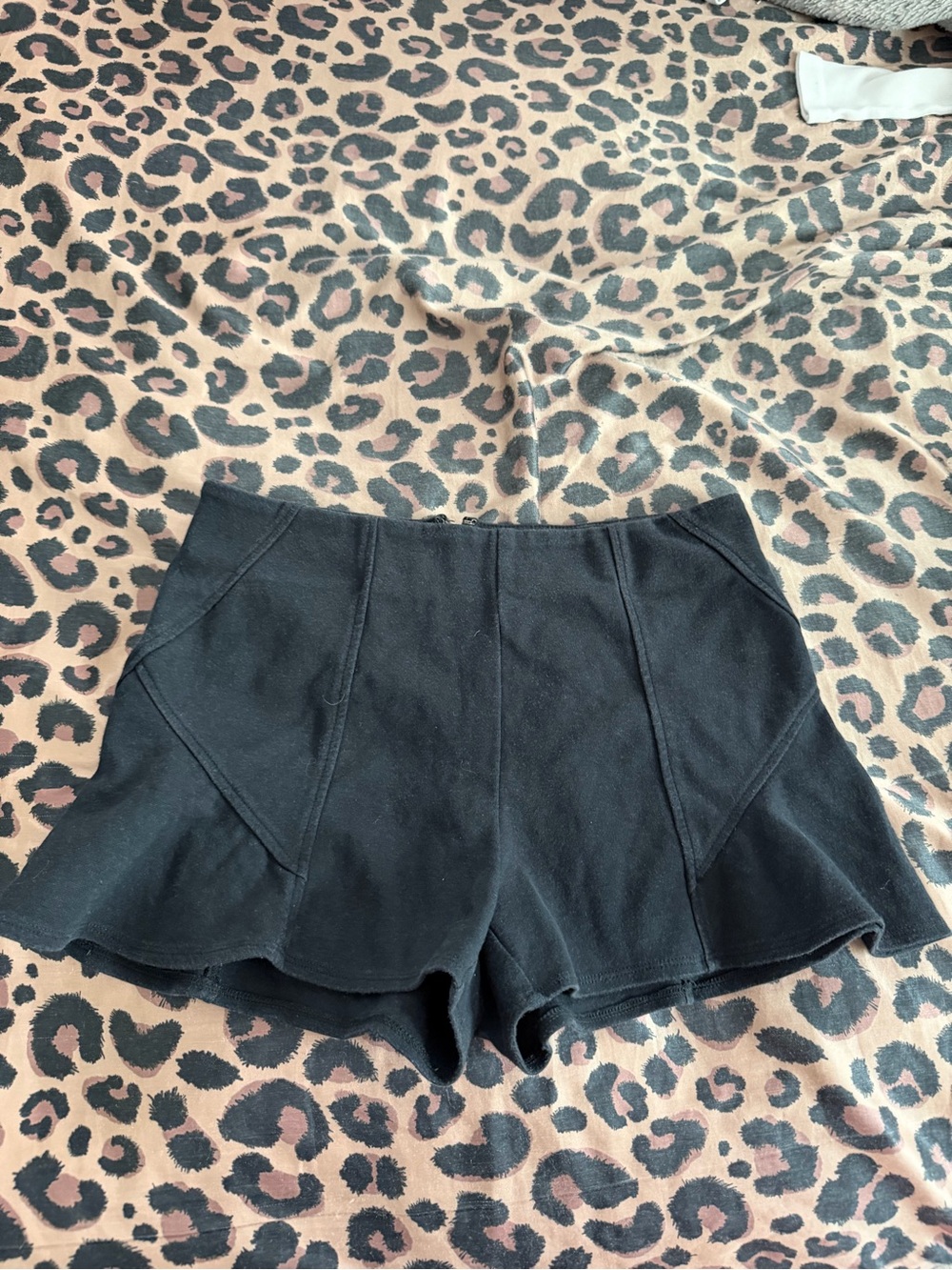 Free People Black Flared Hem Shorts